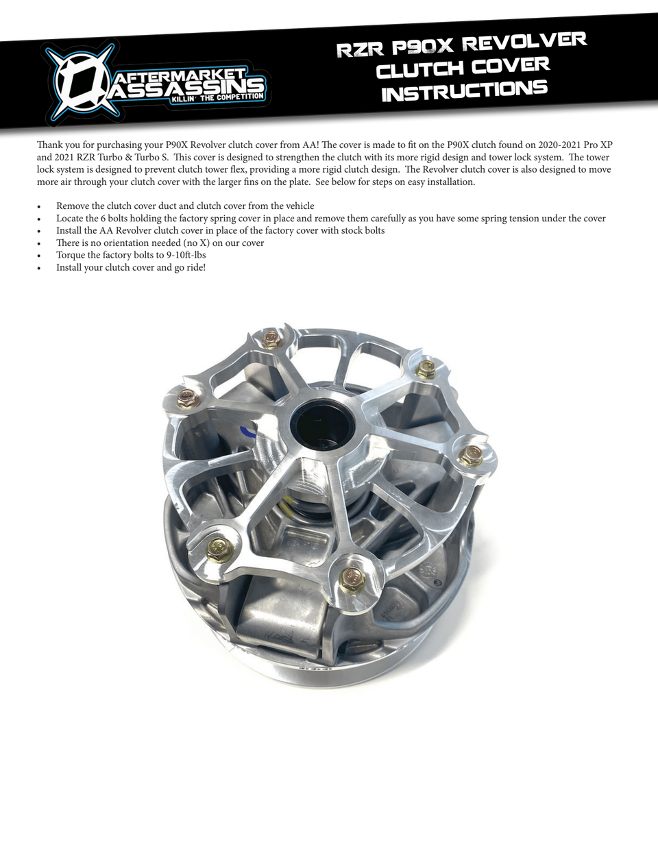 Polaris RZR AA P90X Revolver Clutch Cover With Tower Lock by Aftermarket Assassins 1081026